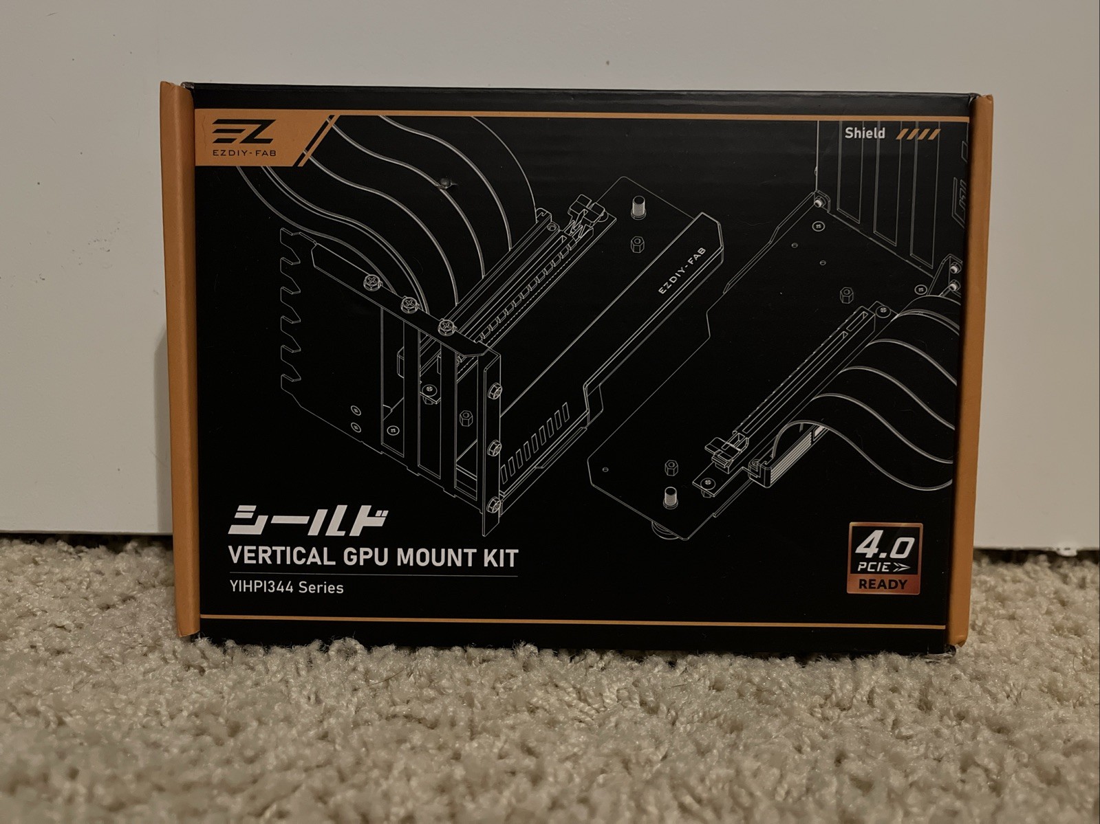 EZDIY FAB Vertical GPU Mount Kit, Shield Series --PCIe 4.0 Riser White