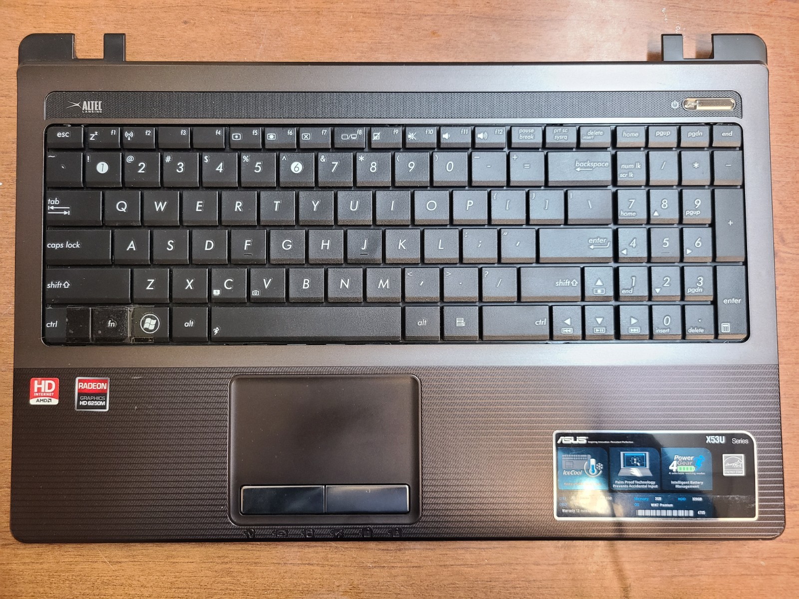 GENUINE ASUS X53U K53T K53Z K53U LAPTOP PALMREST TOUCHPAD KEYBOARD POWER BUTTON
