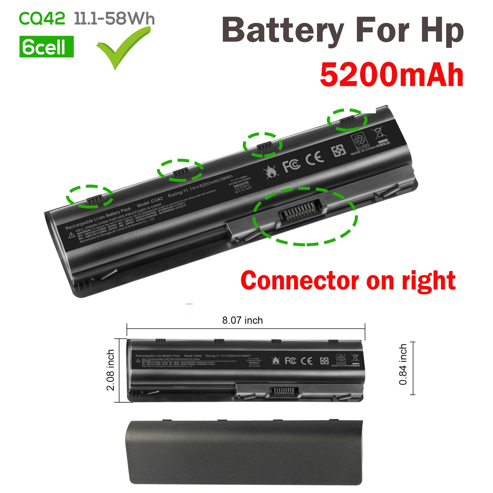 🧡LOT For HP 2000-425NR Laptop Battery MU06 MU09 593553-001 5200mAh Notebook PC