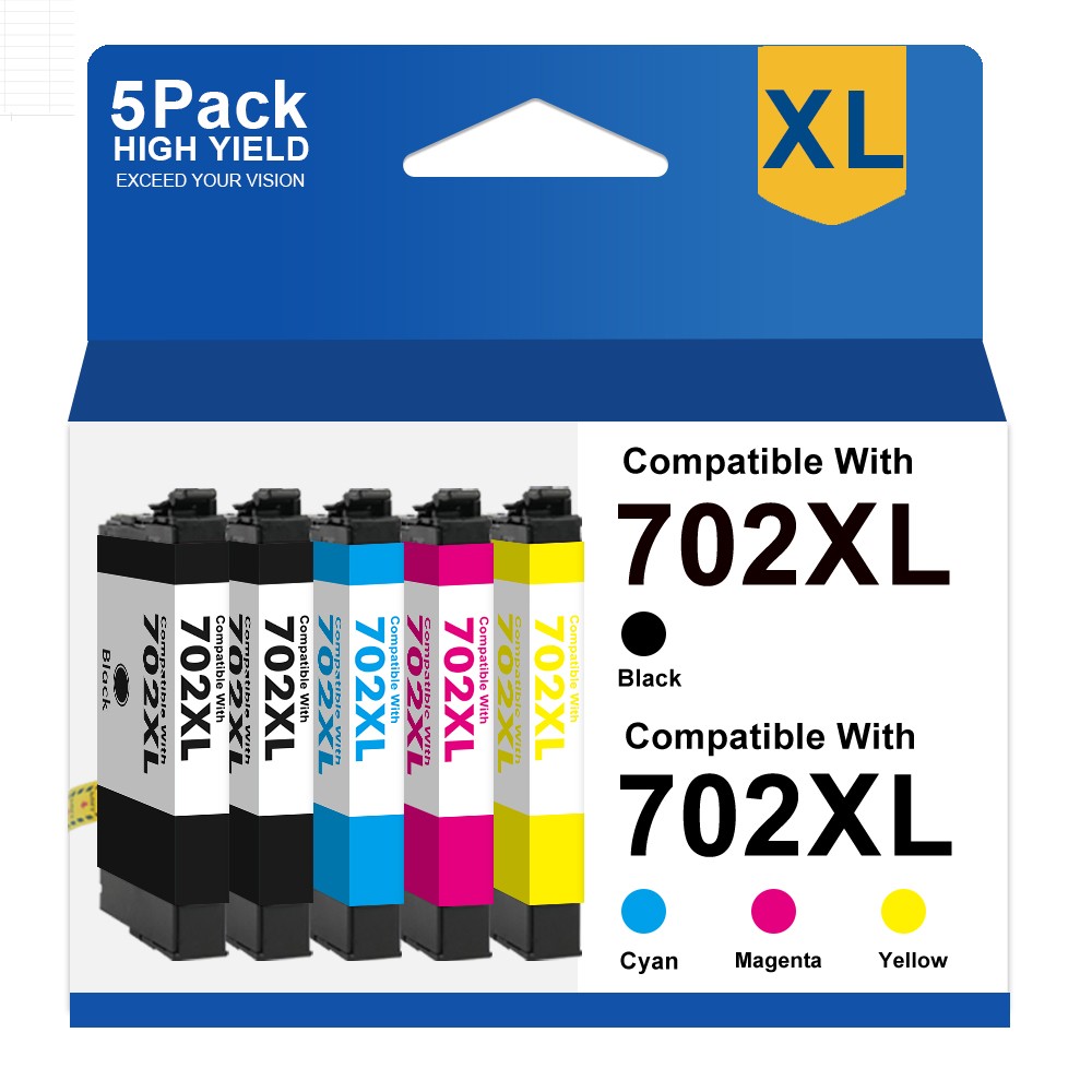Compatible With 702XL Ink Cartridge for Epson 702 WorkForce WF-3720 WF-3730 3725