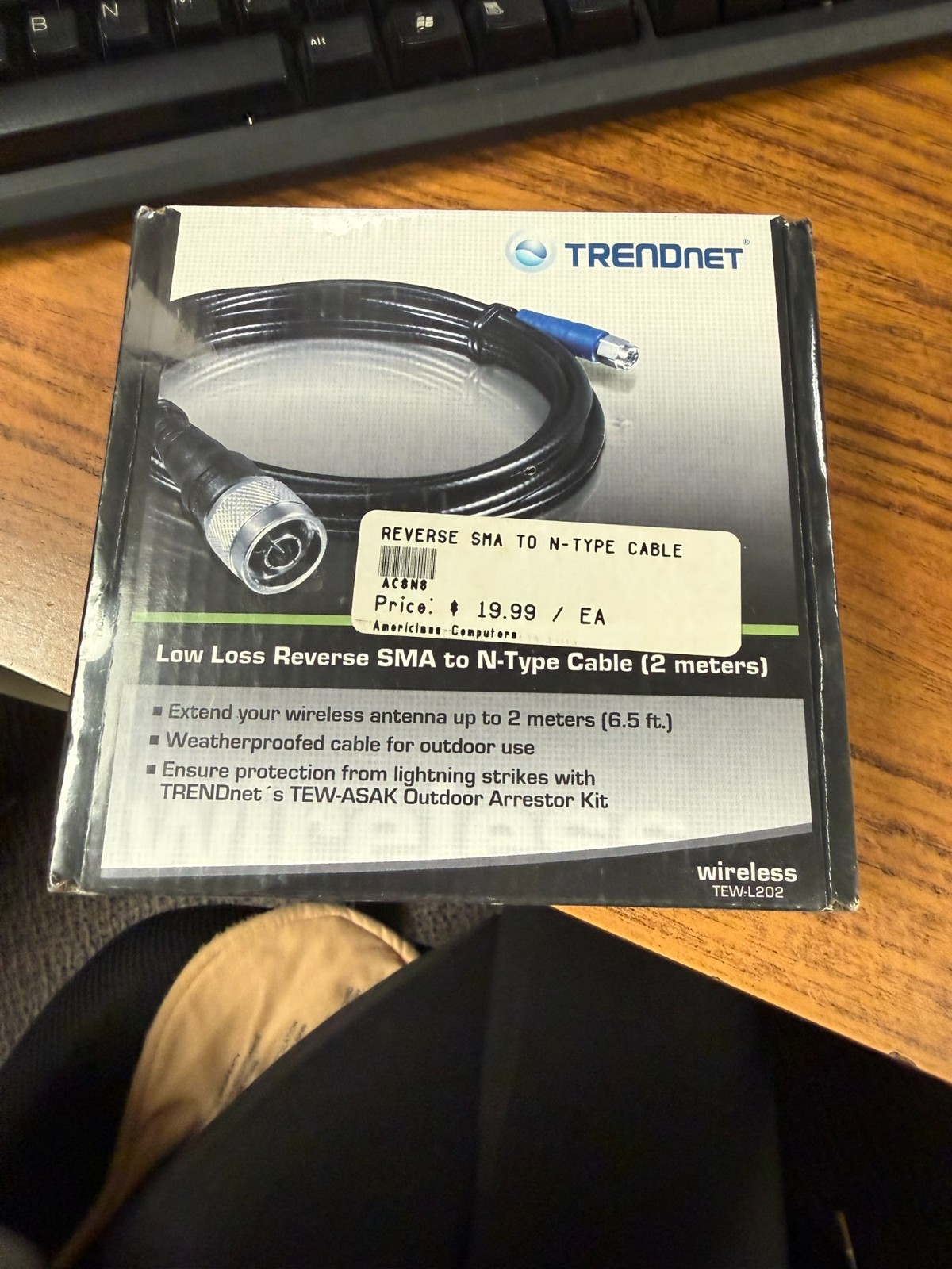 Trendnet Low Loss Reverse Sma To N-type Cable 2m Open Box