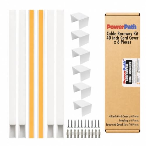 19.7 ft Paintable Cable Raceway Cord Hider Kit with Snap-On Cover