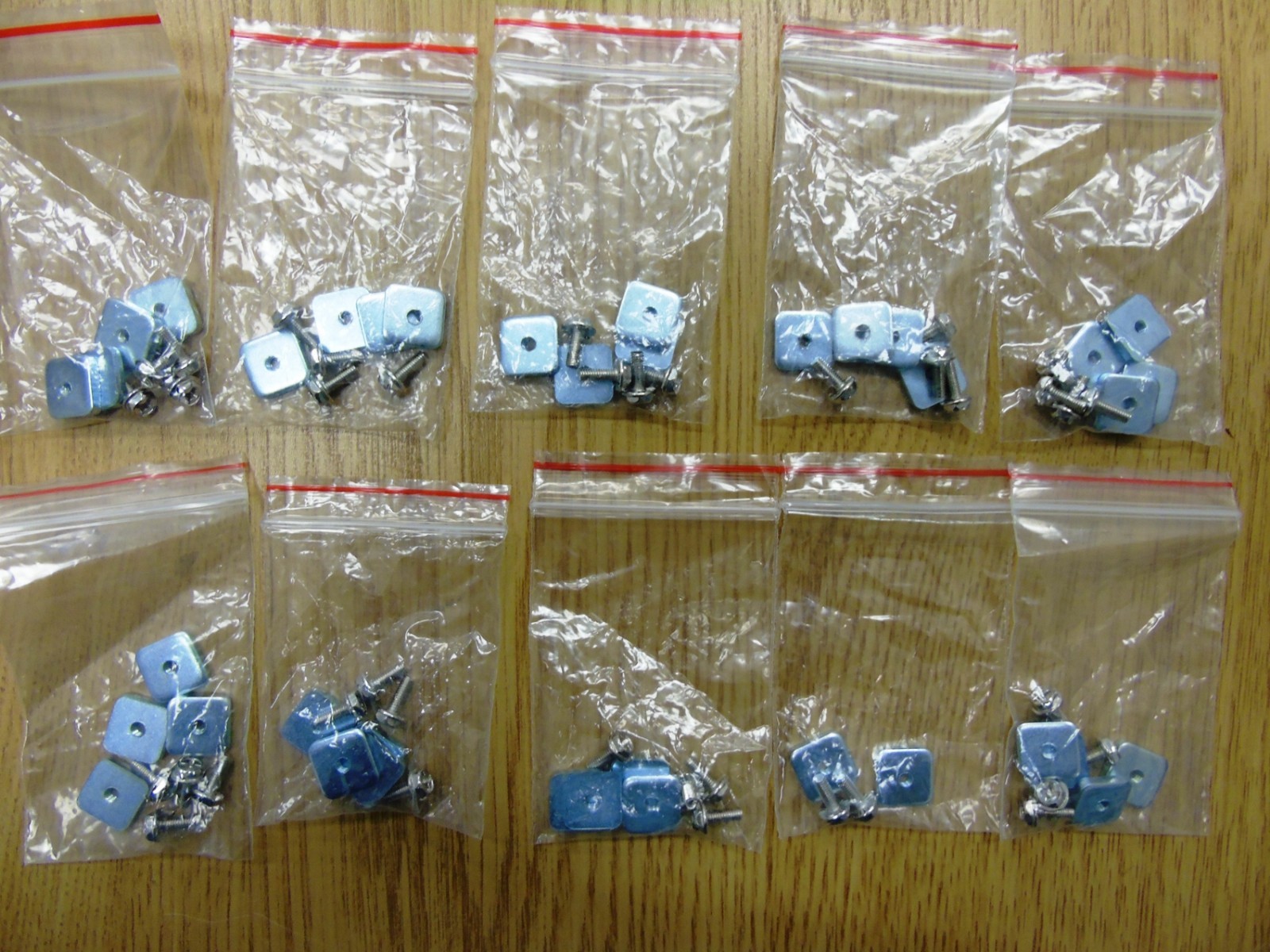 Lot of 10 Sets - 4 Pcs M3 Hex (7mm) + Metal Washer (11mm Square) Set - Servers