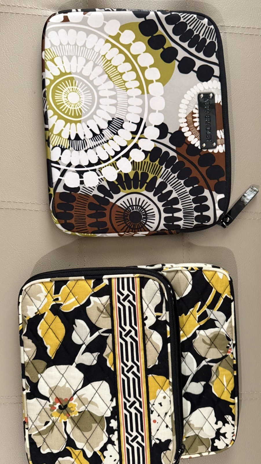 3 Authentic Vera Bradley Cocoa Moss Neoprene Tablet Sleeve 13049-143