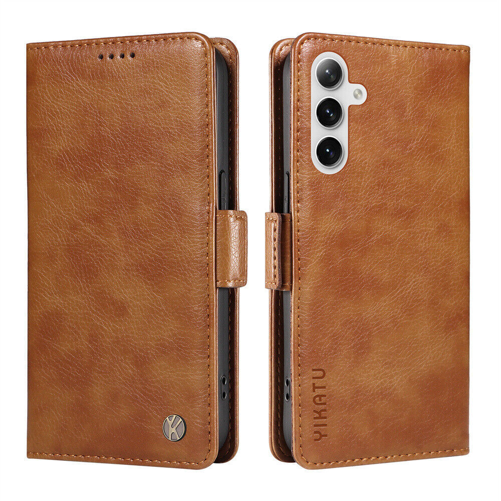 Luxury Magnetic Leather Card Wallet Cover Case For S24 S23 S22 S21 S20 S9 S10