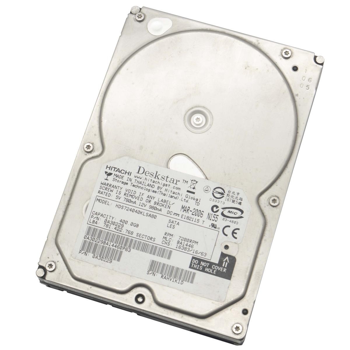 HDD Hard Disk 400GB 3.5" SATA Hitachi Desktop Computer DVR PC KVM