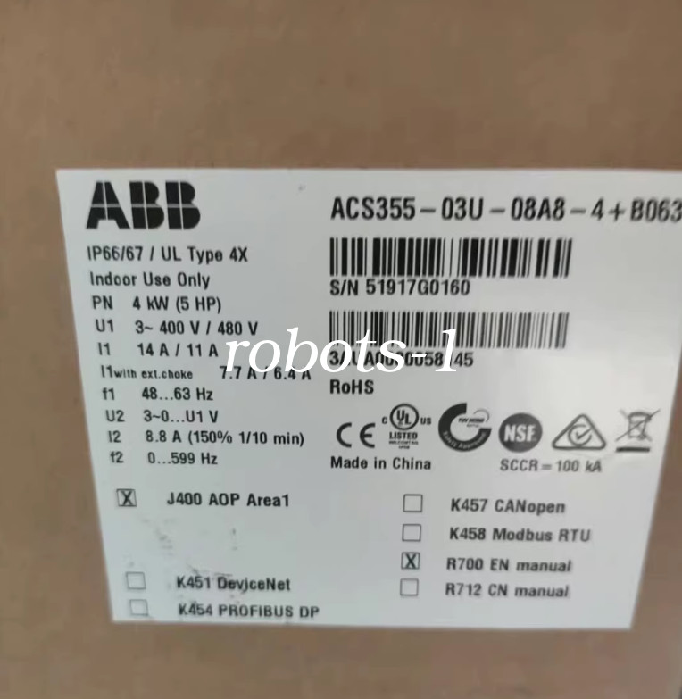 ACS355-03U-08A8-4+B063 ABB inverter brand new FedExor DHL