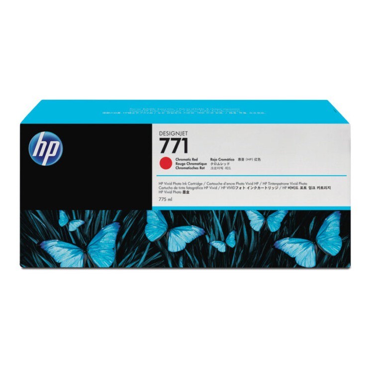 New Open Box HP 771 Chromatic Red 775 ml Original DesignJet Ink Cartridge, B6Y1