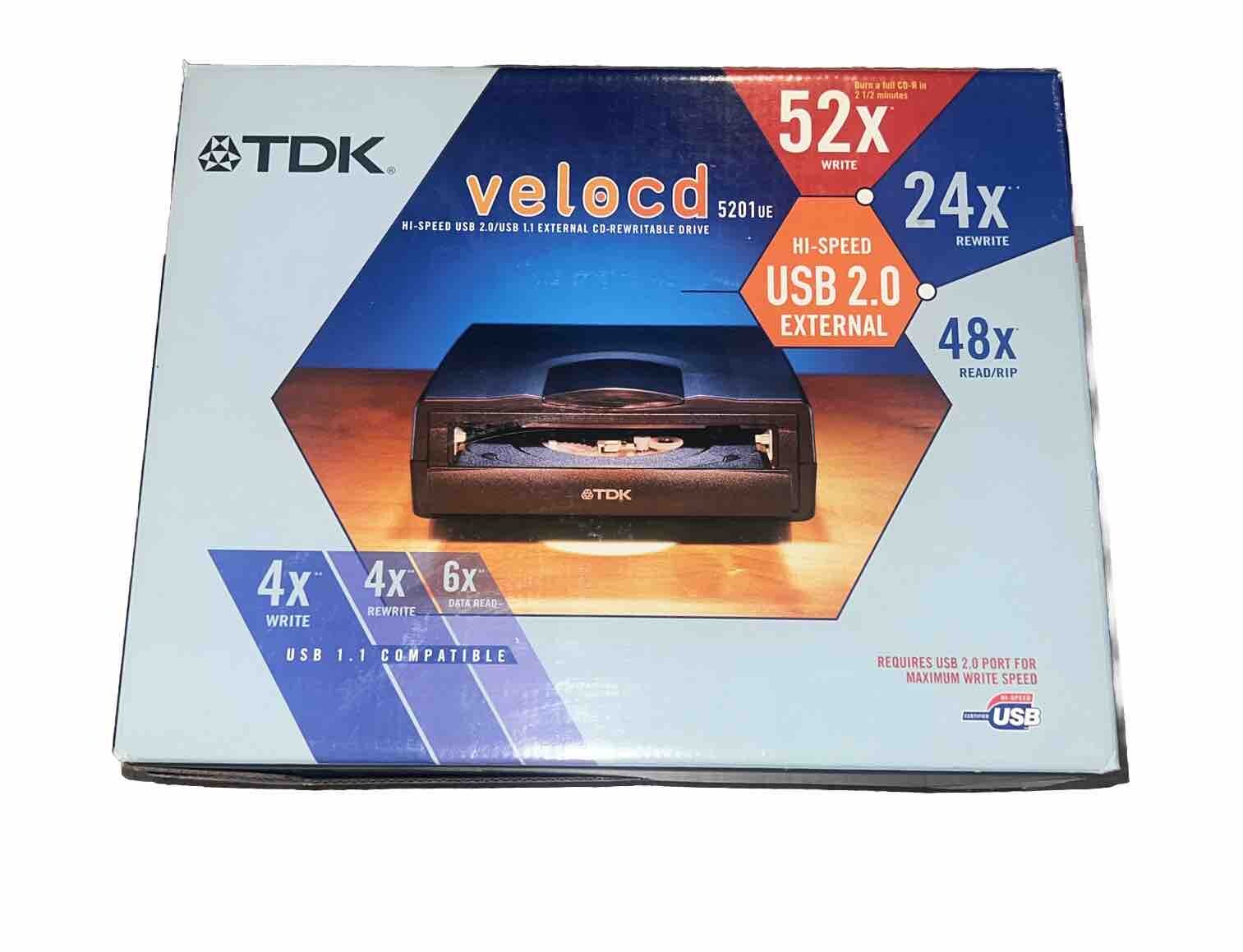 TDK Velocd 48164 UE hi speed. USB 2.0 external cd burner.