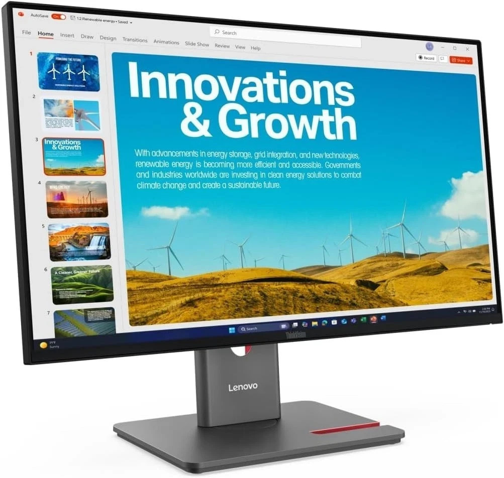 Lenovo ThinkVision P24QD-40 24" Class WQHD LED Monitor - 16:9 - Eclipse Black