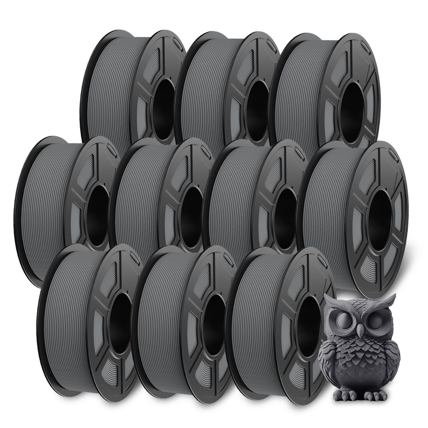 JAYO 10*1.1KG Matte PETG Gray High Speed 1.75mm 3D Filament High Flow Speedy
