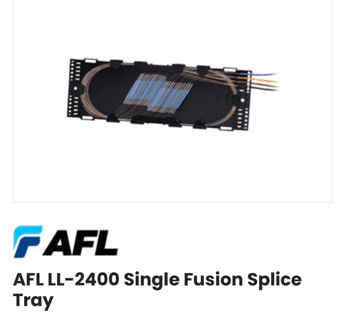 AFL LL-2400 Fiber Optic Splice Tray – 24 Splices  91710-06 New