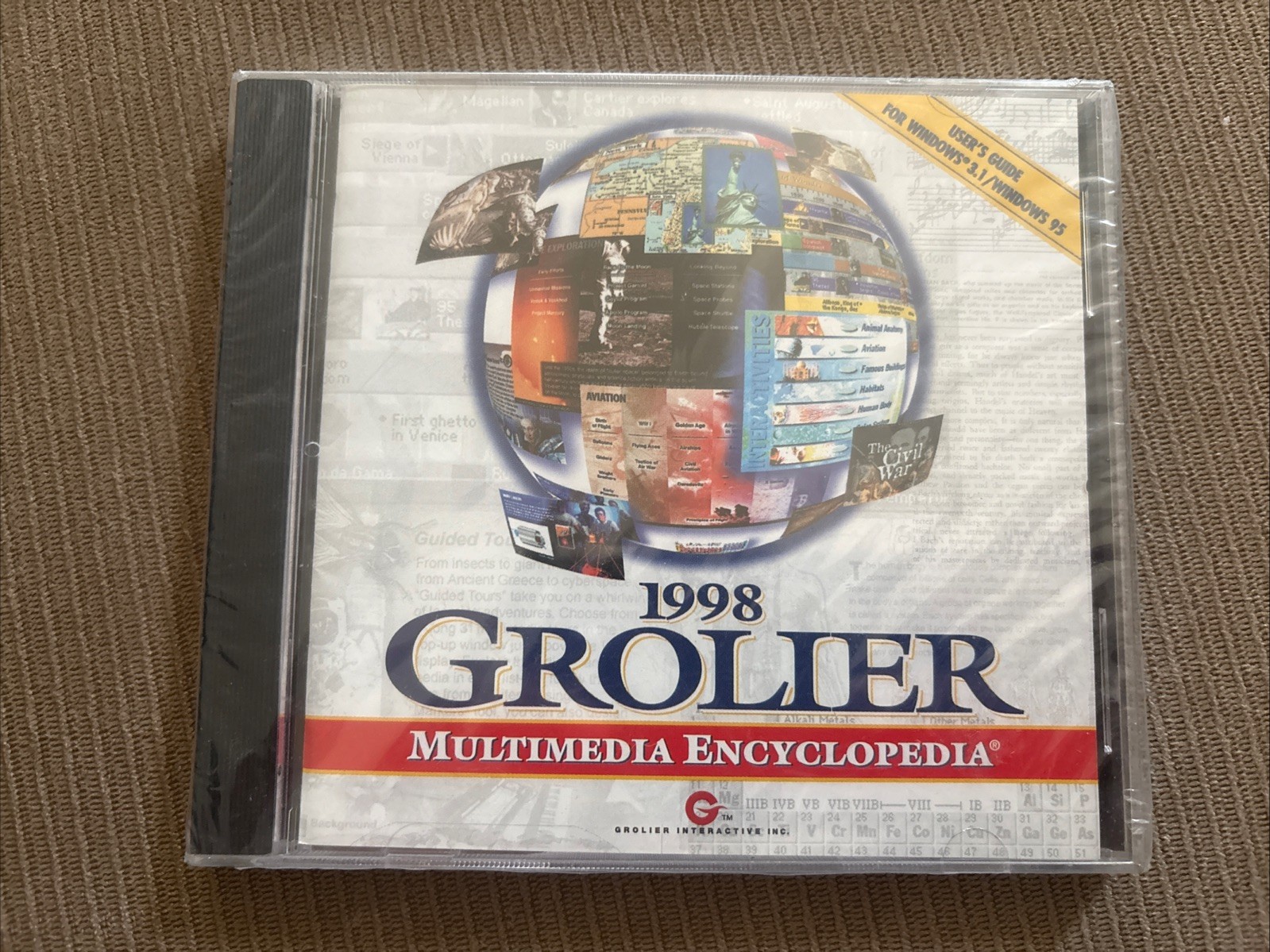 Grolier Encyclopedia 1998- CD-ROM Windows 95/Windows 3.1 Vintage New Sealed 🔥
