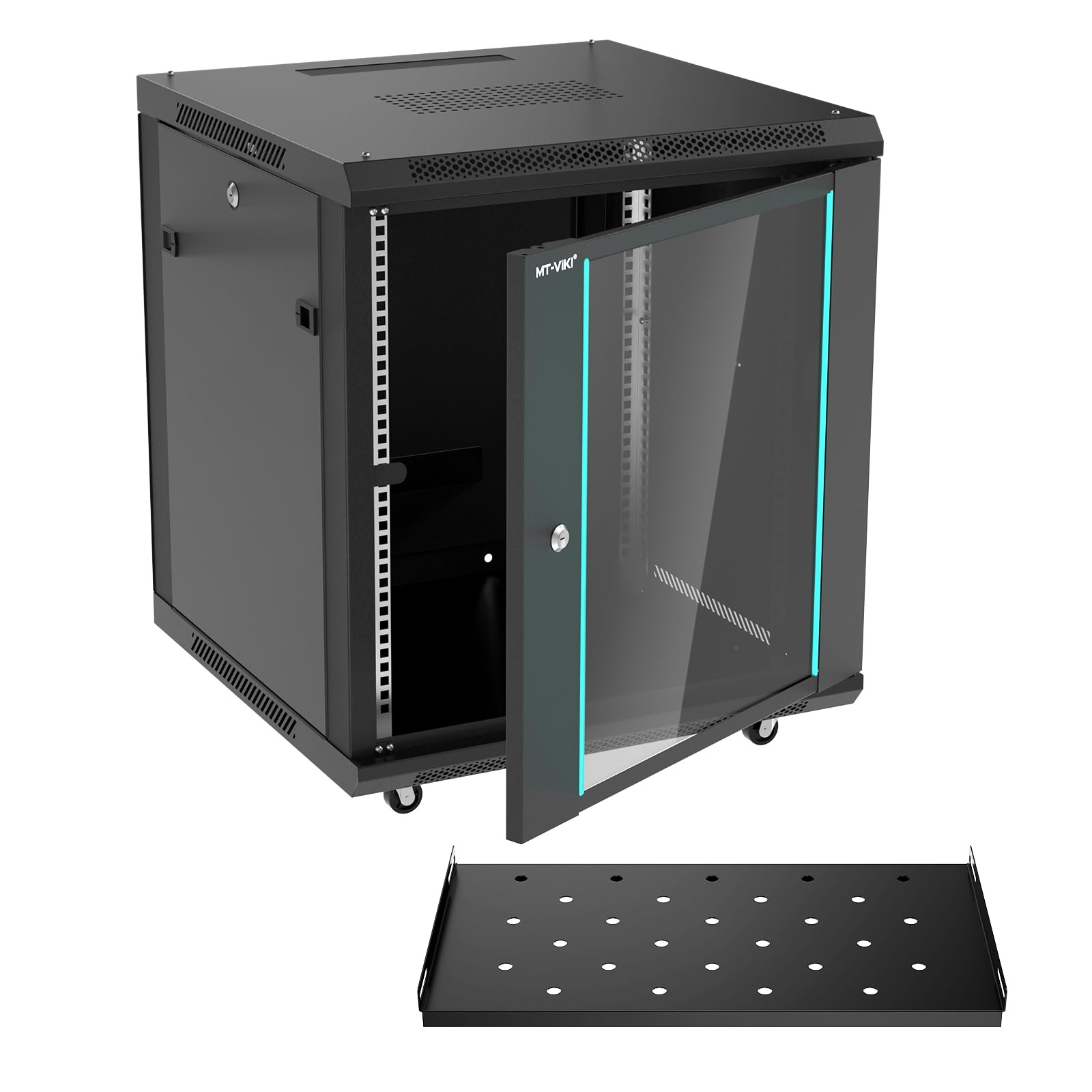 MT VIKI 12U Server Cabinet 23.6 Depth Vented