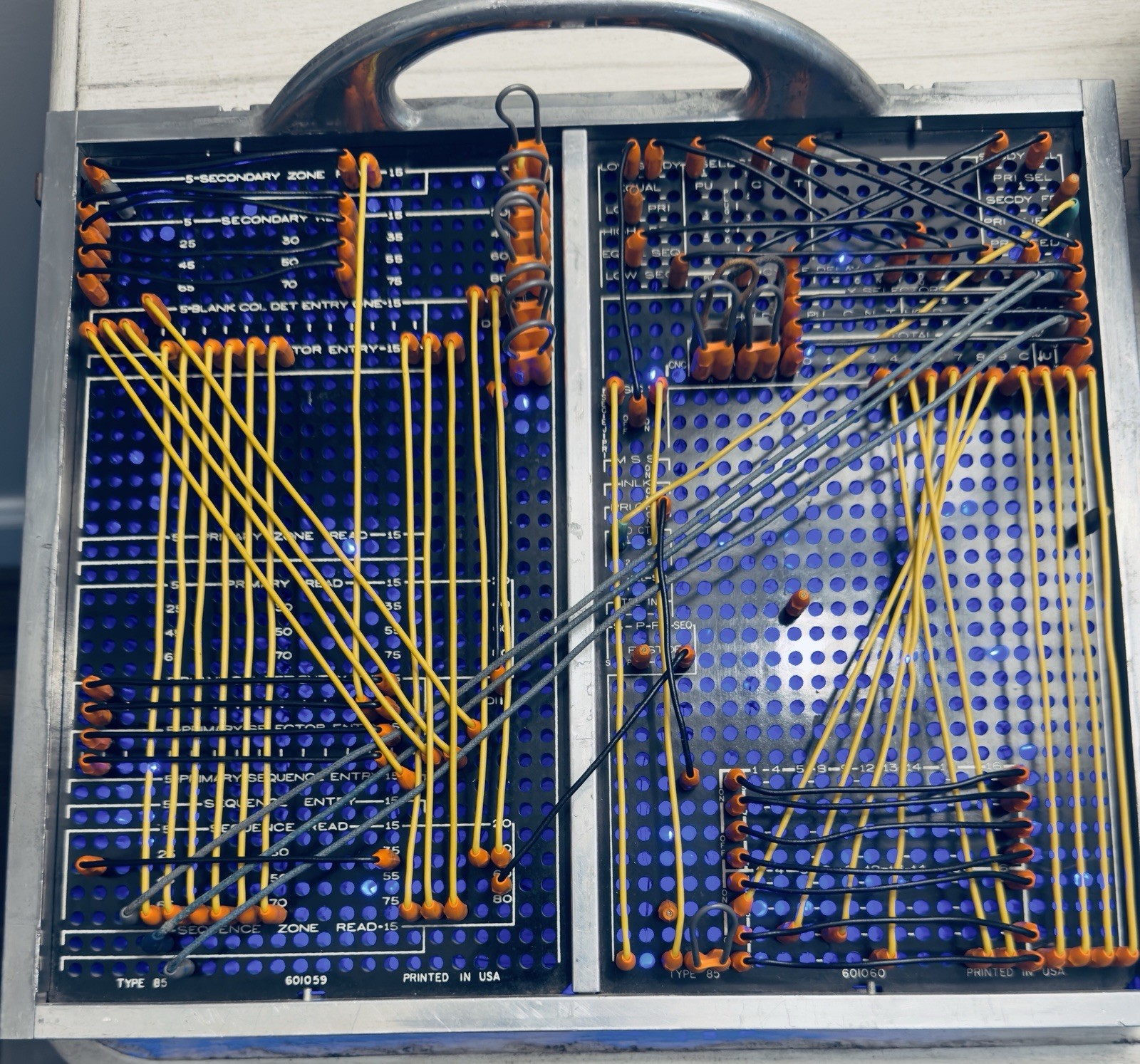 Vintage IBM 912 Plugboard Control Panel - Fully Wired Patch Cord Program Board