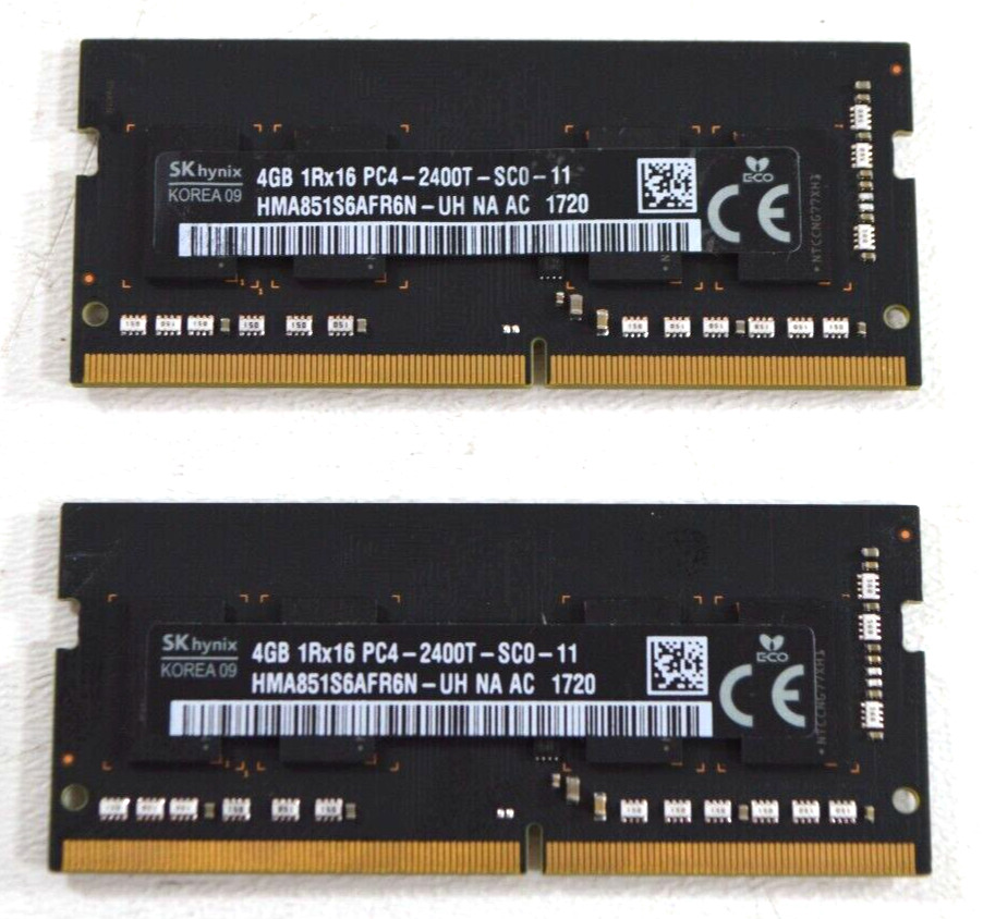 Apple RAM SK Hynix 8GB (2x 4GB) 1Rx16 PC4-2400T-SC0-11 HMA851S6AFR6N-UH iMac