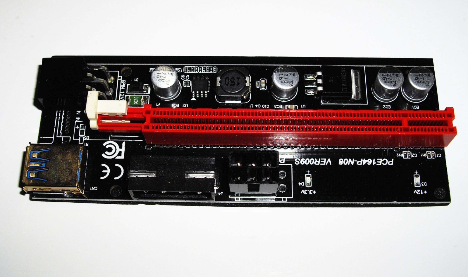 PCI-E 1X to 16X Riser 6 Pin for Video Card Graphics Card PCE164P-N08 VER009S