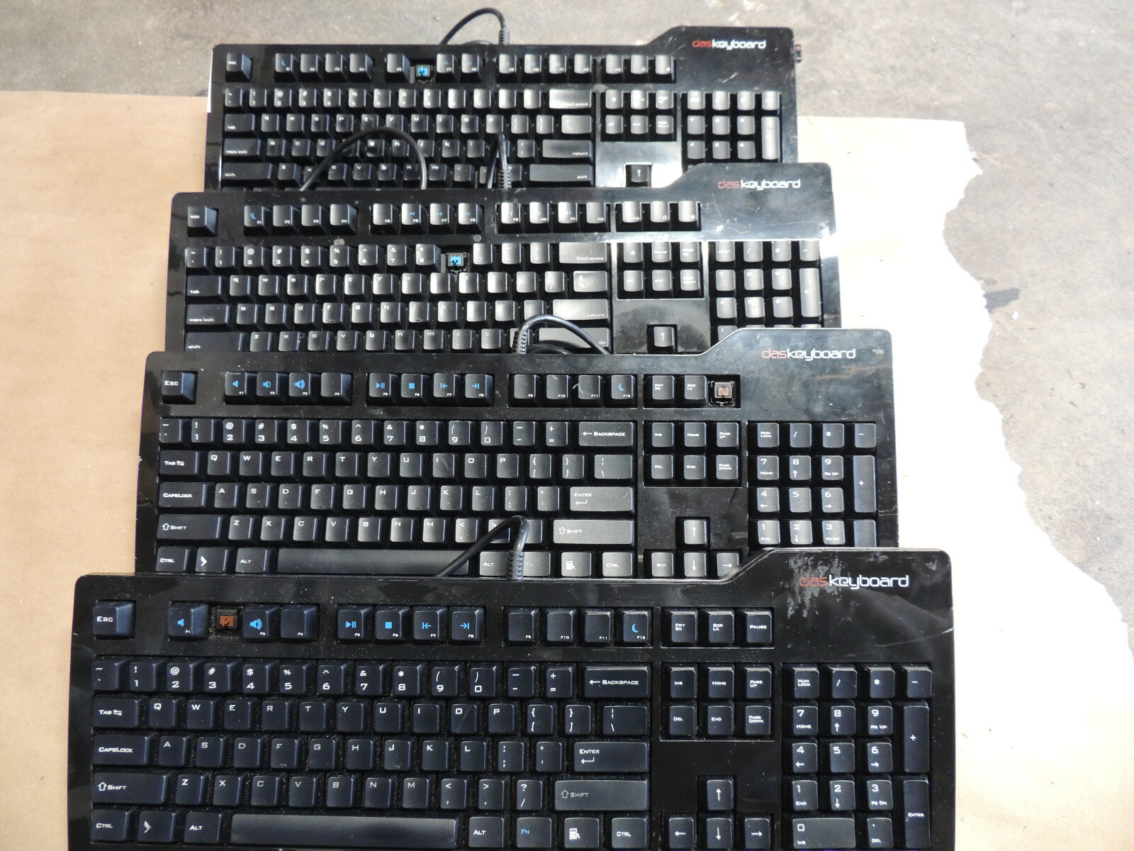 4x Das Keyboard S PRO USB 2.0 Wired Clicky Mechanical Keyboard MISSING KEYS