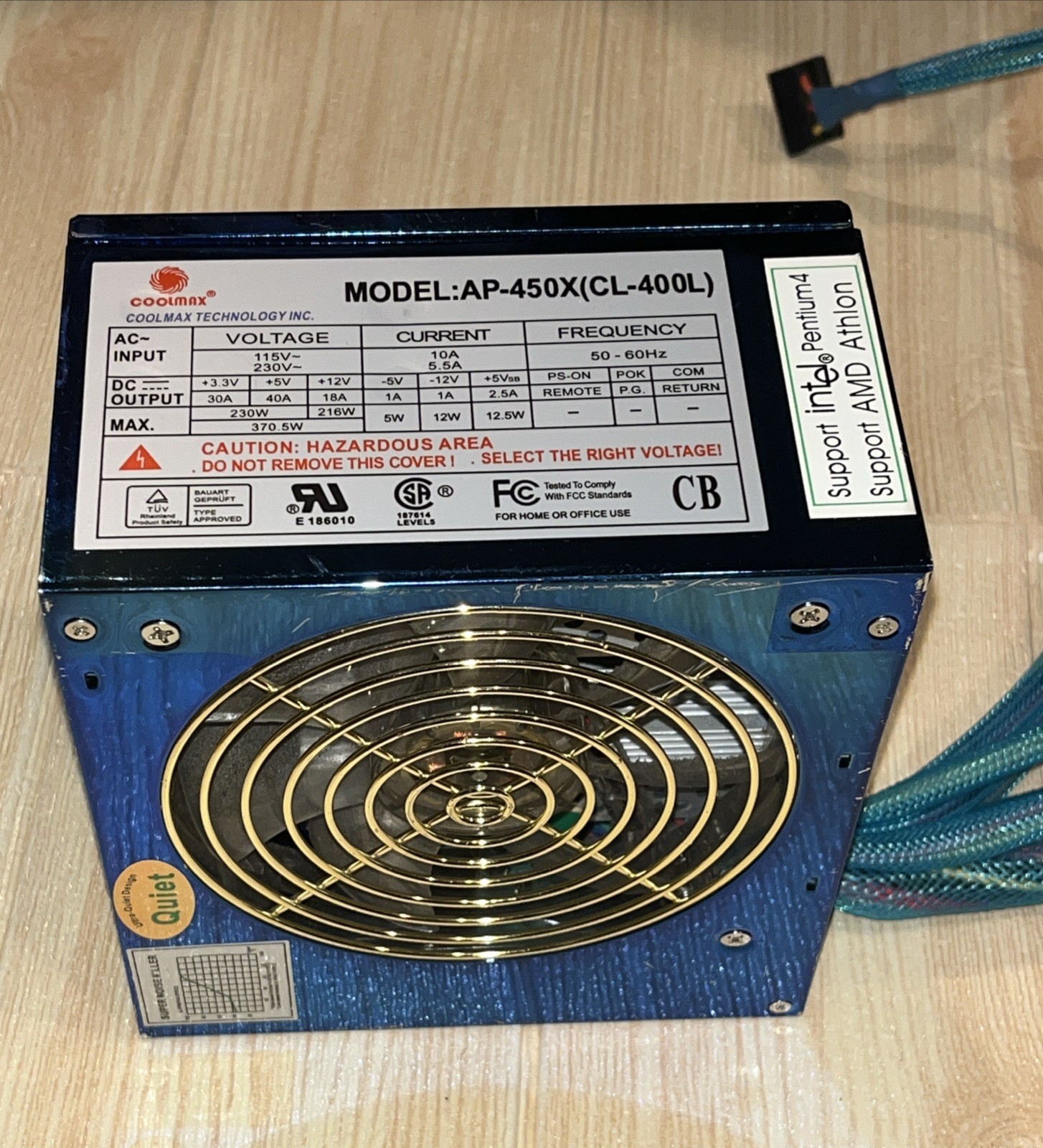 COOLMAX Model: AP-450X (CL-400L) Power Supply