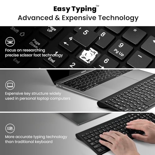 CIMETECH EASYTYPING KF10 WIRELESS KEYBOARD AND MOUSE COMBO, [SILENT -  BLACK