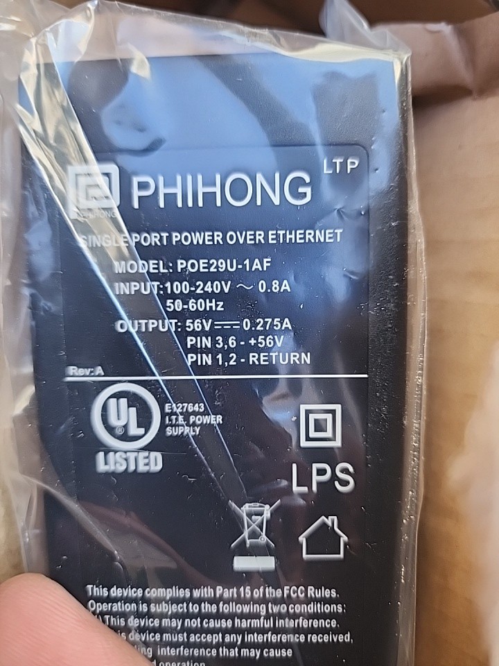 PHIHONG POE Injector POE29U-1AF  Single Port Power Over Ethernet