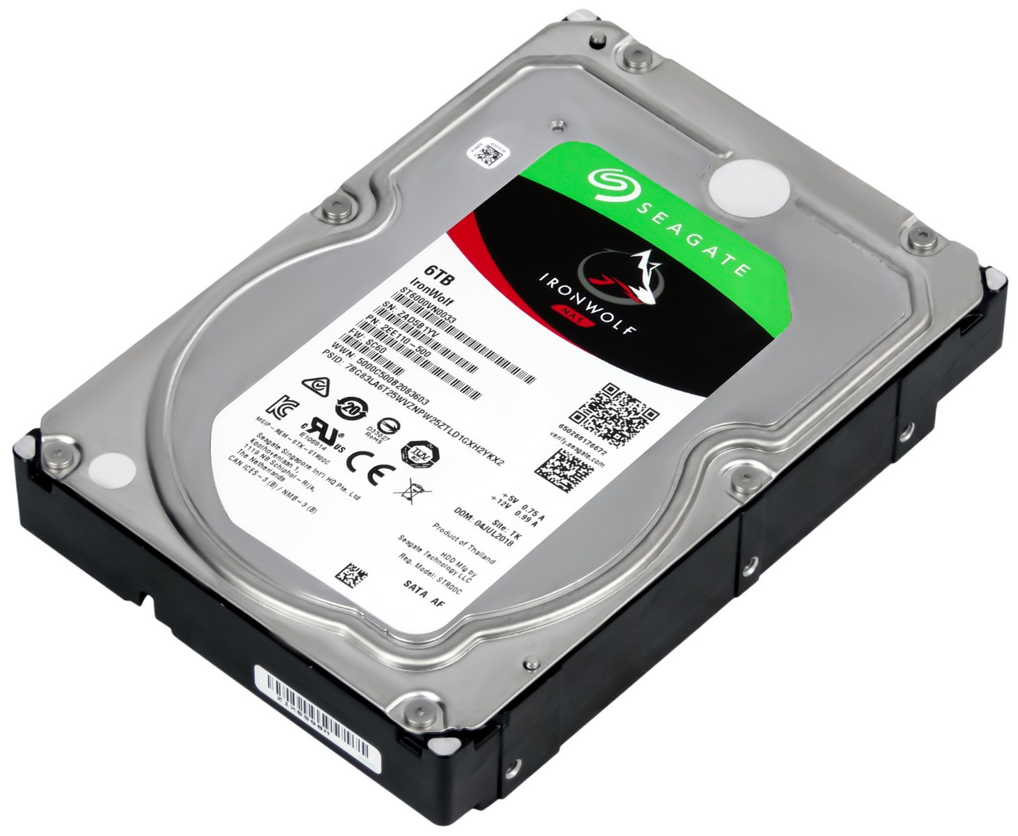 HARD DRIVE SEAGATE IRONWOLF NAS ST6000VN0033 6TB 7.2K 256MB SATA III 3.5''
