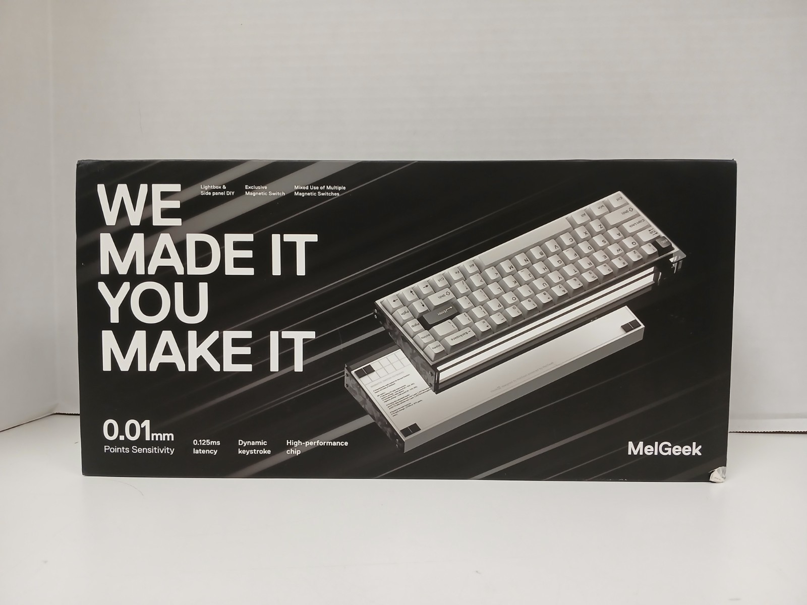 MelGeek MADE68 Ultra Gaming Keyboard With Magnetic Switches, Black/White