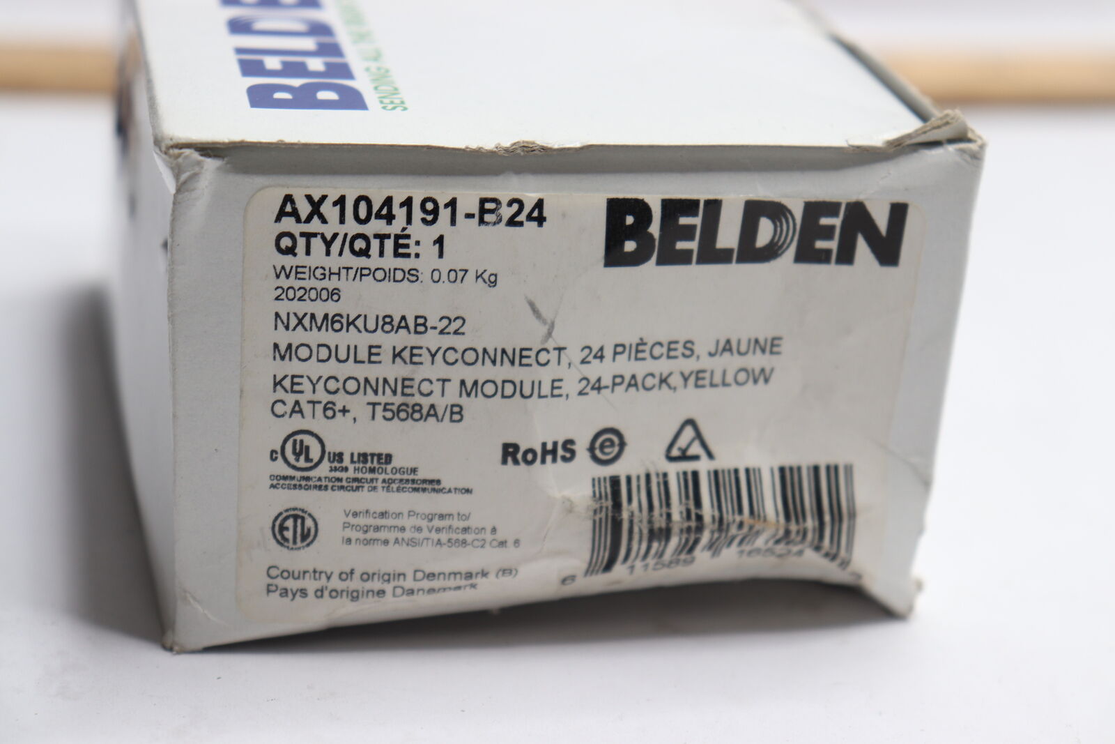 Belden Modular / Ethernet Connectors CAT6+ Jack Yellow AX104191-B24