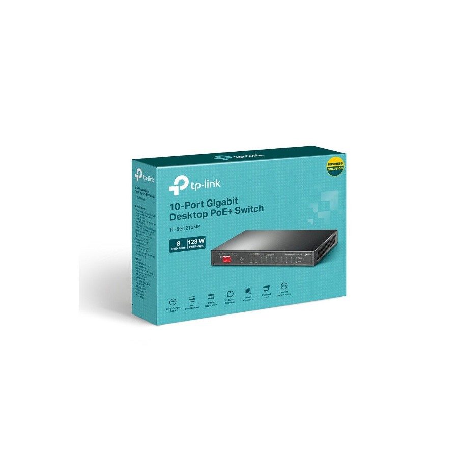 TP-Link TL-SG1210MP 10-Port Gigabit Desktop Switch with 8-Port PoE+PORT: 8