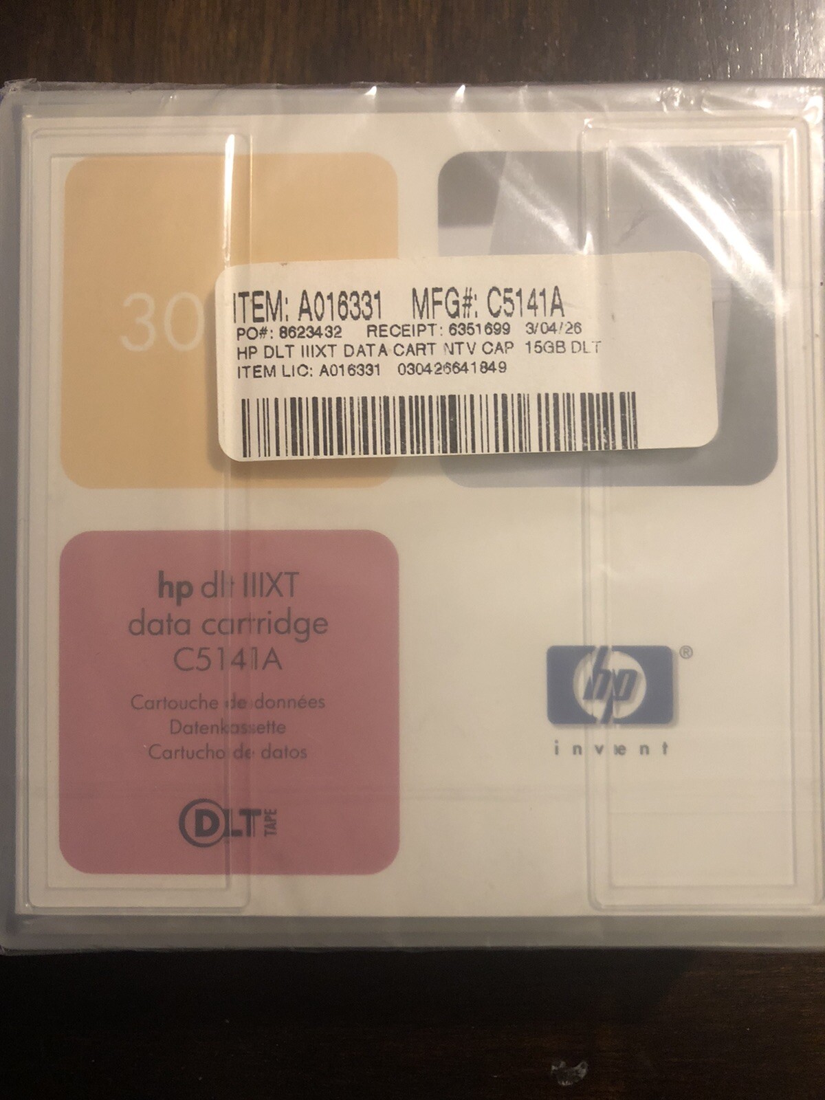 HP DLT IIIXT 30 GB Data Cartridge