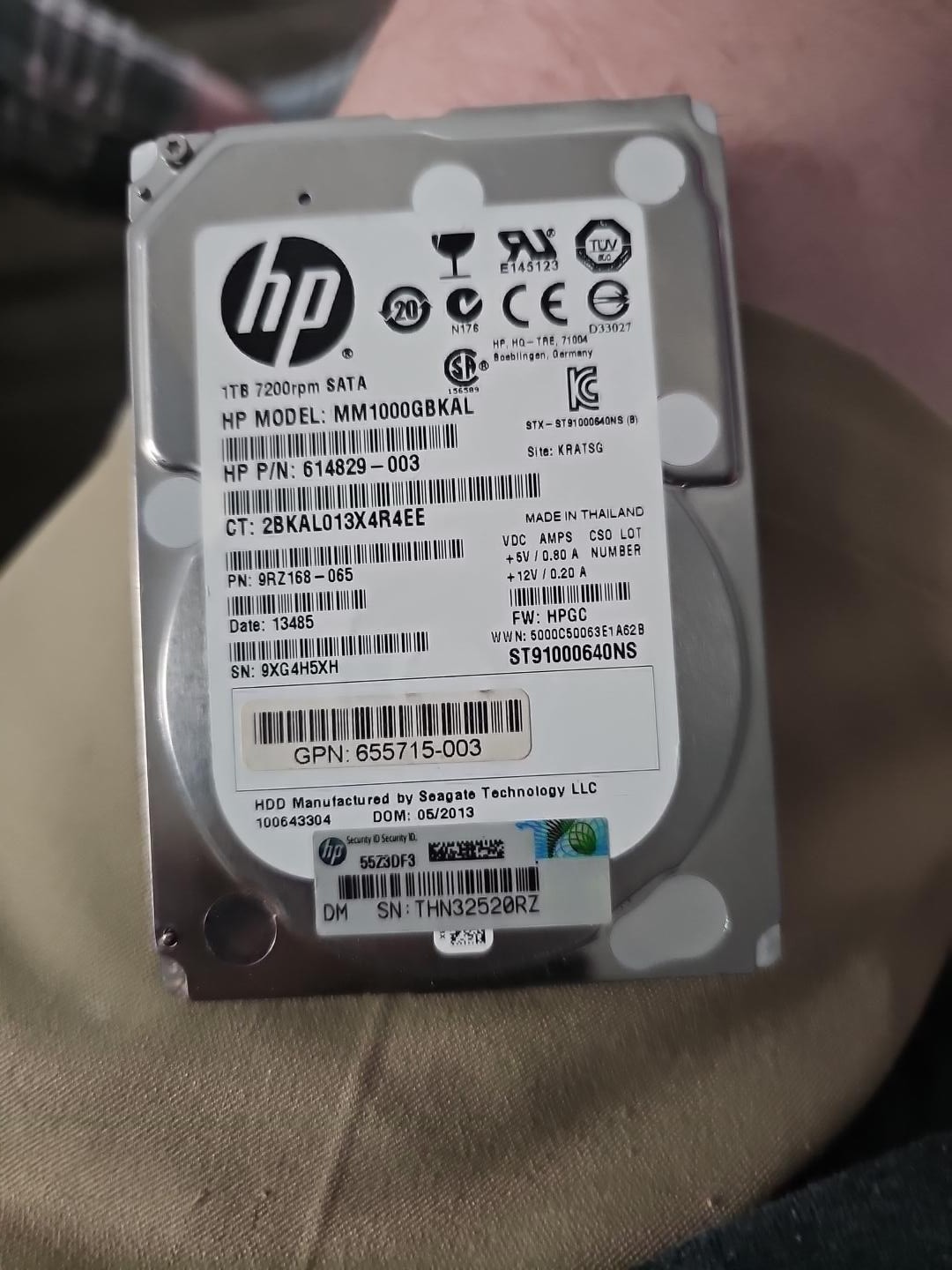 Seagate ST91000640NS 1TB 7200RPM 2.5" SATA Enterprise HDD HP Tested Good