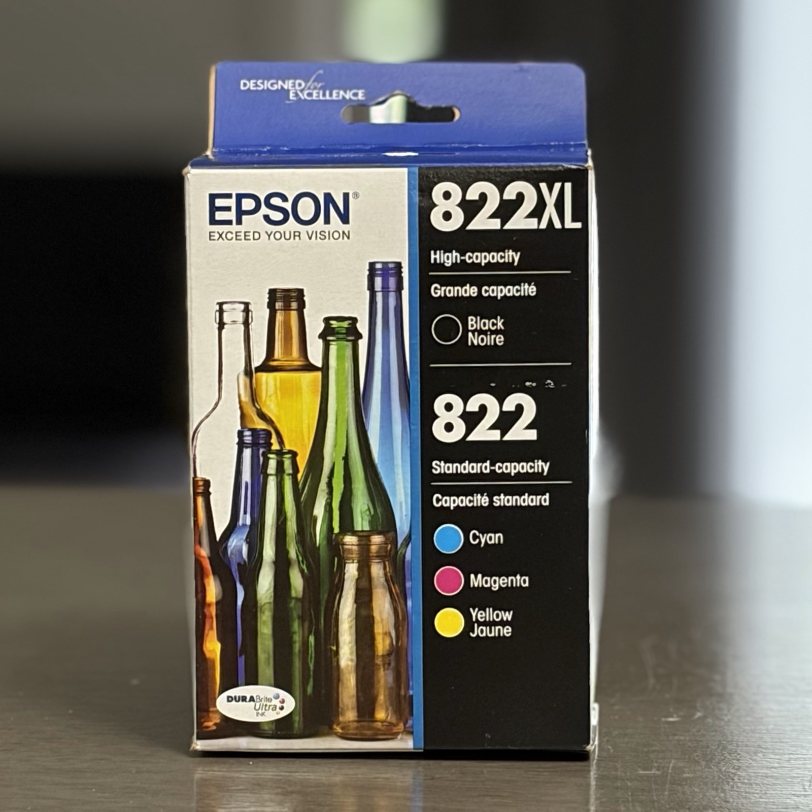 Genuine Epson 822XL Ink Cartridges Black Cyan Yellow Magenta Exp 01/28 - NEW
