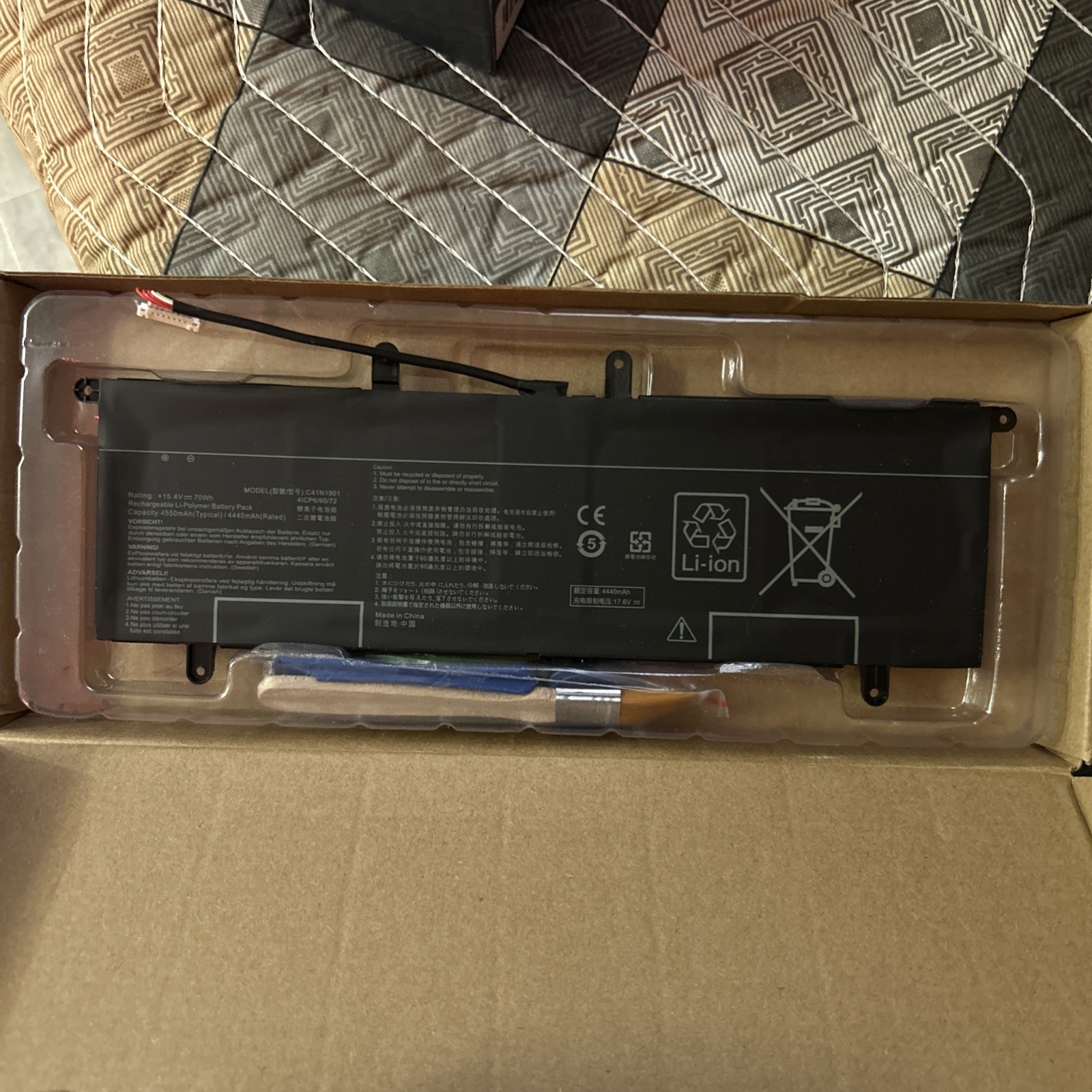70Wh C41N1901 Battery For Asus ZenBook Duo UX481FL UX481FLY BM002T BM050T BM039R