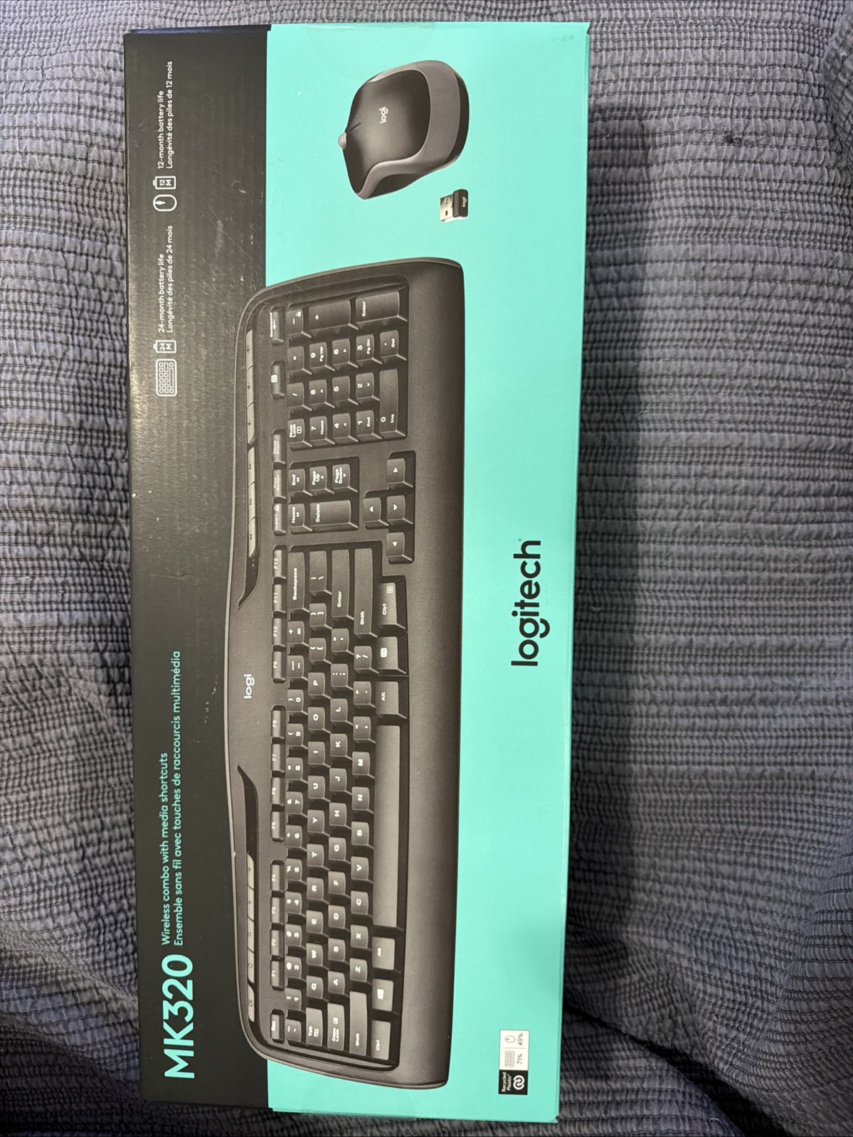 Logitech MK320 Wireless Desktop Keyboard and Mouse Combo Black Brand New Sealed