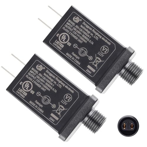 2PCS Replacement Yard Inflatable Adapter 12V 1A,Class2 Power Supply 1A/ 2PC