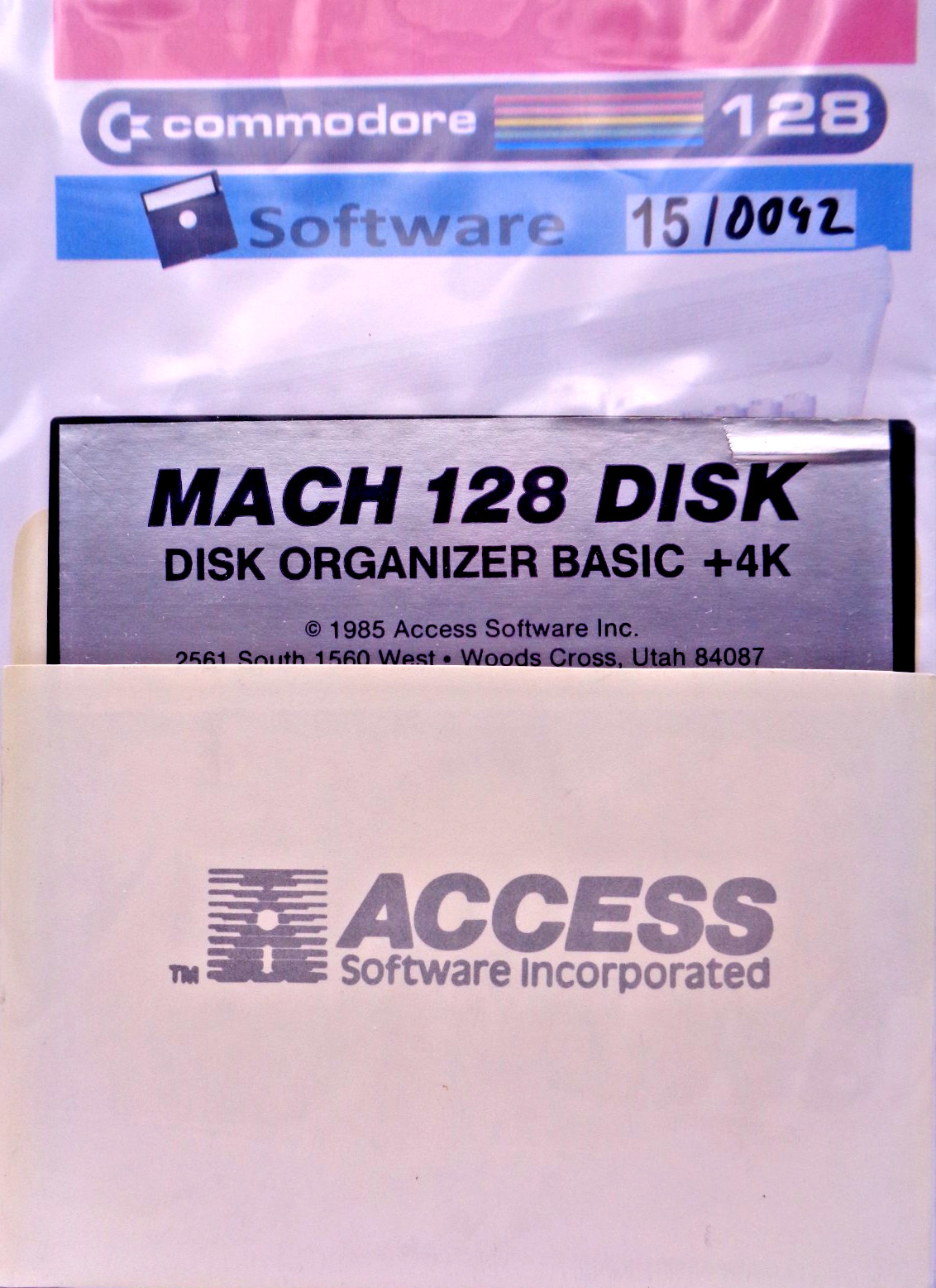 COMMODORE 128 -- MACH 128 DISK - DISK ORGANIZER BASIC +4K (ACCESS - DISK)