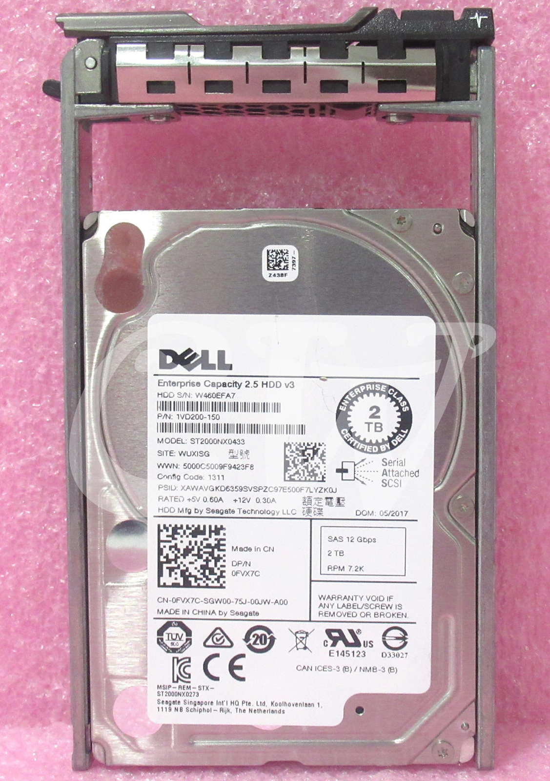 FVX7C 0FVX7C Dell ENTERPRISE 2TB 7200RPM 12Gbps 2.5" SAS SERVER HDD Hard Drive