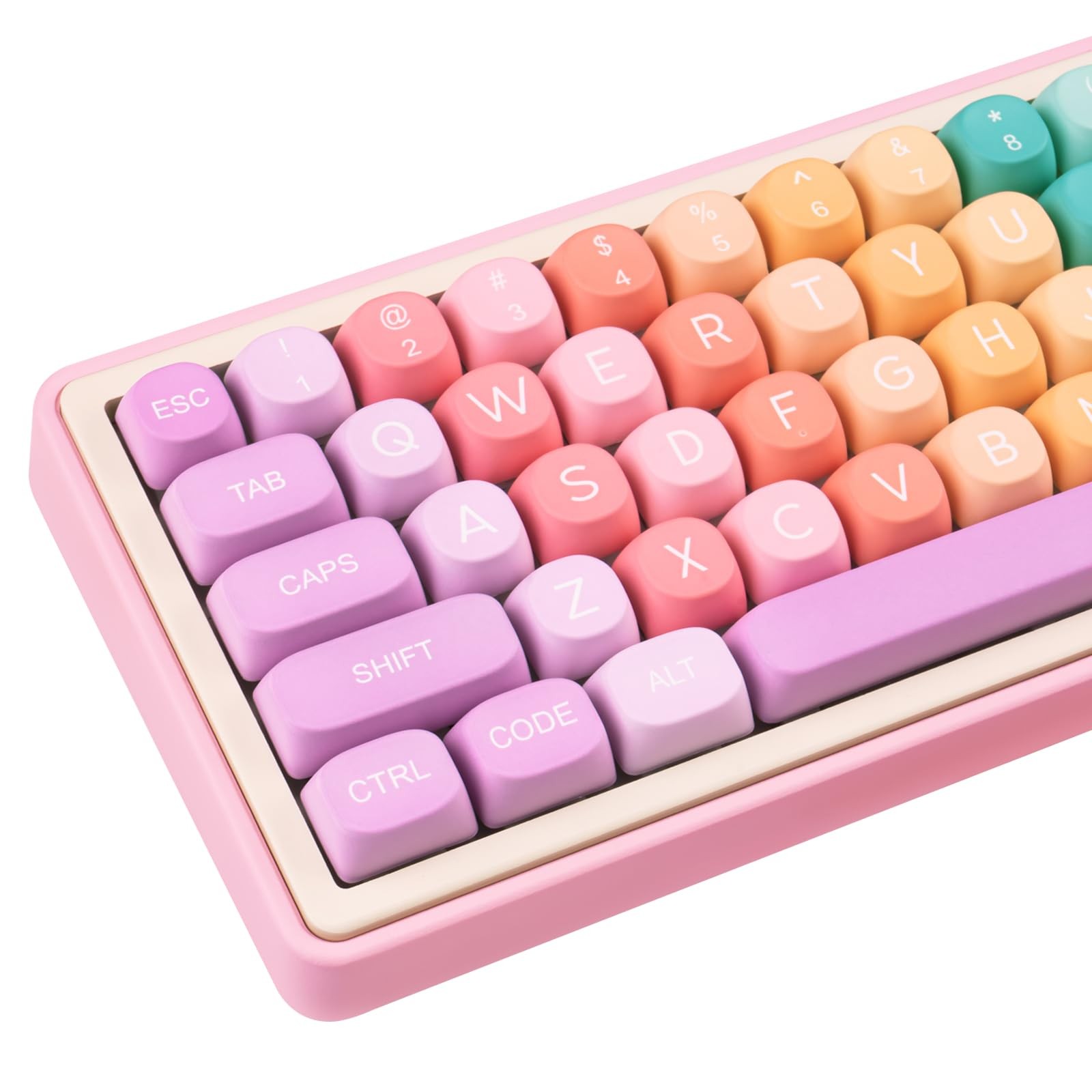 Cute PBT Keycaps Rainbow Candy Custom Mechanical Keyboard Keycap Set Caps