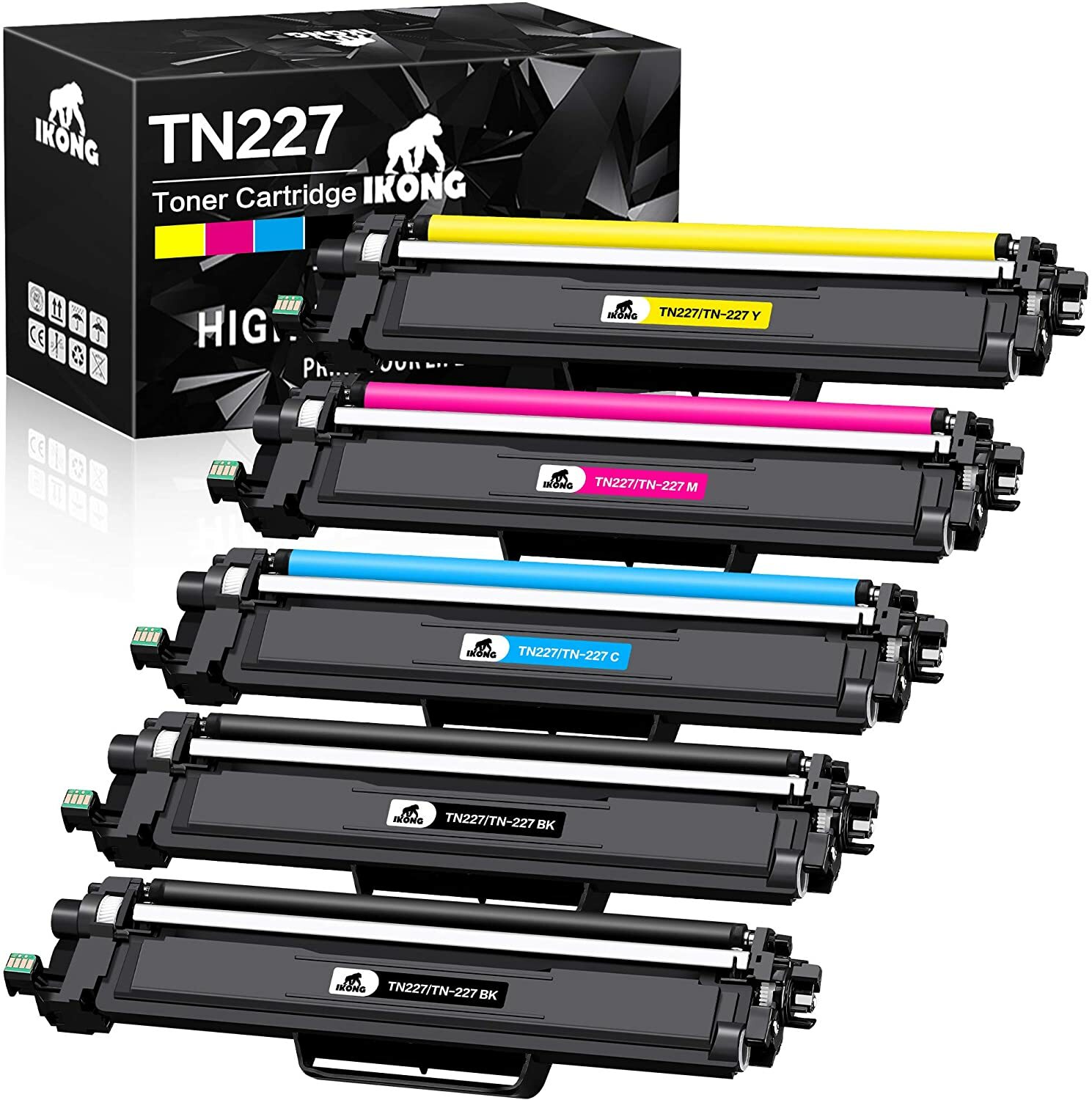 5-Pack Toner Cartridge Replacement for Brother TN227