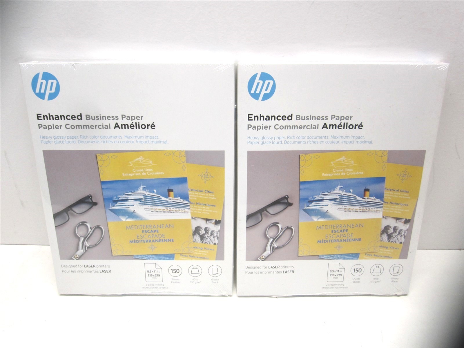 HP (Q6611A) 8.5" x 11" 40 lb Glossy Enhanced Business Paper 150 Pack - Qty 2