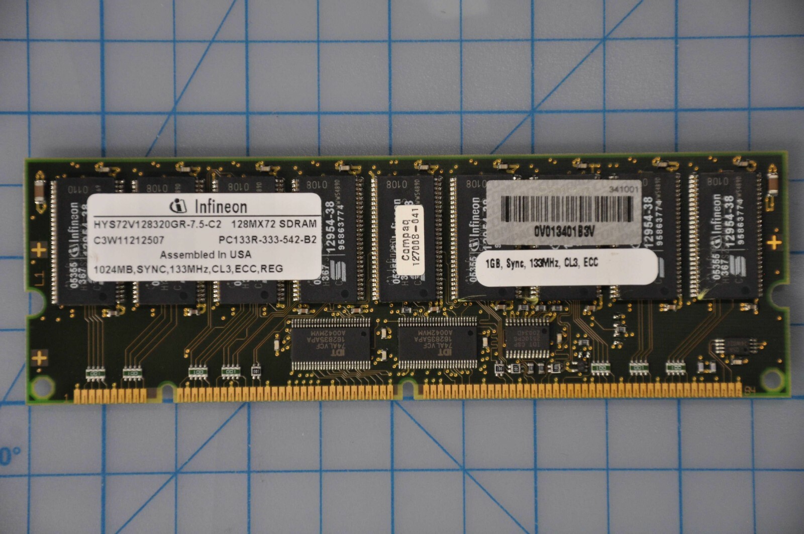 COMPAQ/HP 1GB SDRAM MEMORY KIT PC133 ECC 163902-001