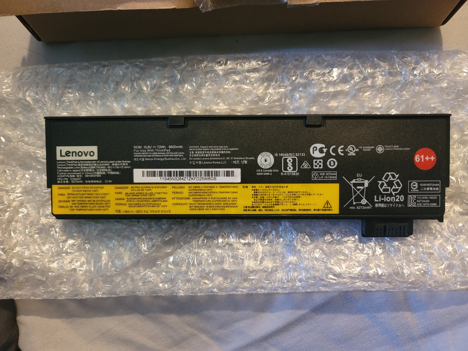Genuine 61++ 72Wh Battery for Lenovo ThinkPad T470 T570 T580 01AV492 01AV427