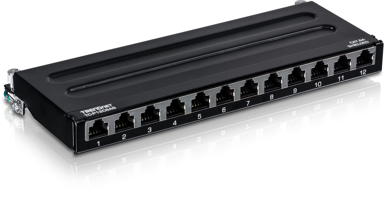 12-Port Cat6A Shielded Patch Panel, 10G Ready, 12 port, Multicolor