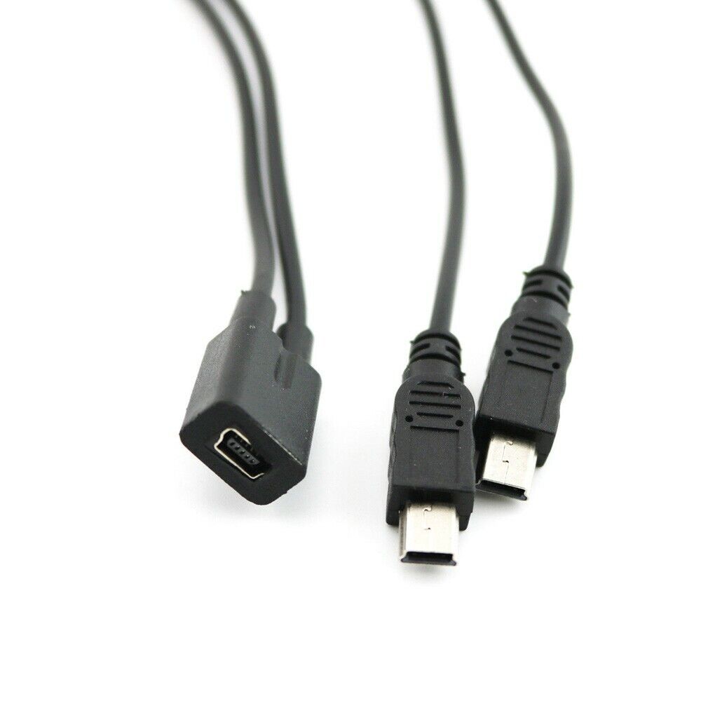 Wire Splitter Charging Cable 30cm Black USB 2.0 Female to Male Convenient