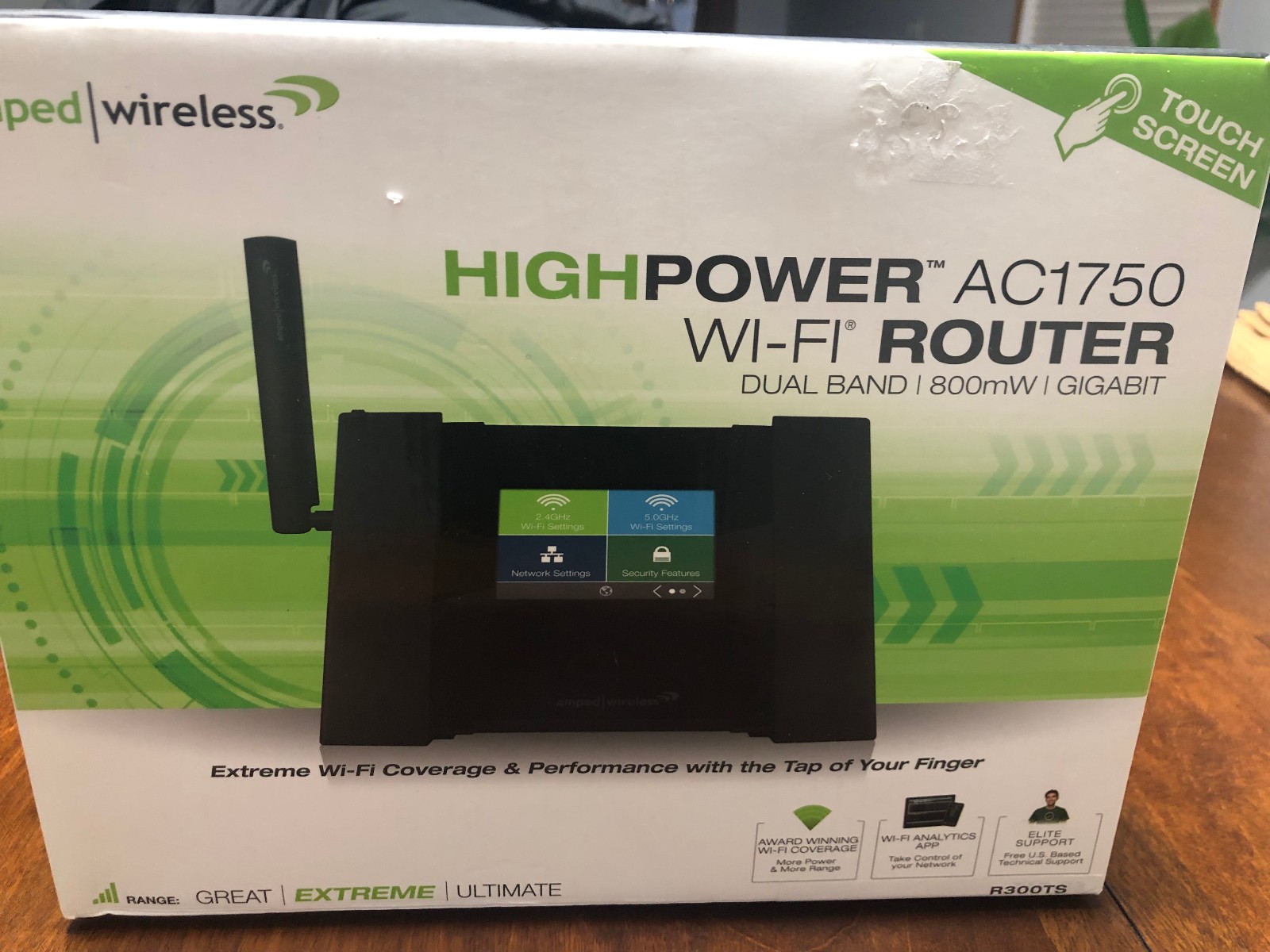 Amped TAP-R3 Wireless High Power Touch Screen AC1750 Wi-Fi Router