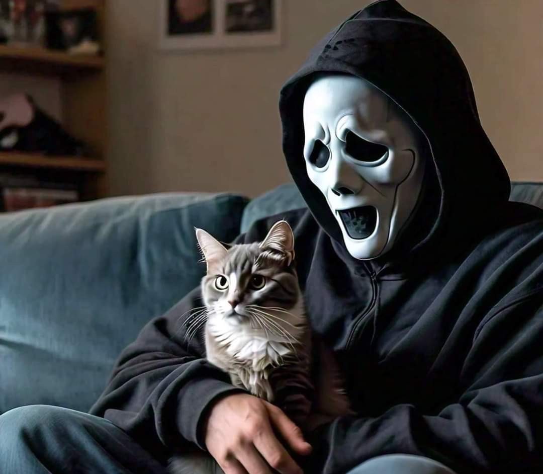 HORROR MOVIE CHARACTERS CUDDLING CATS MOUSE PAD MOUSEPAD 9" X 7"