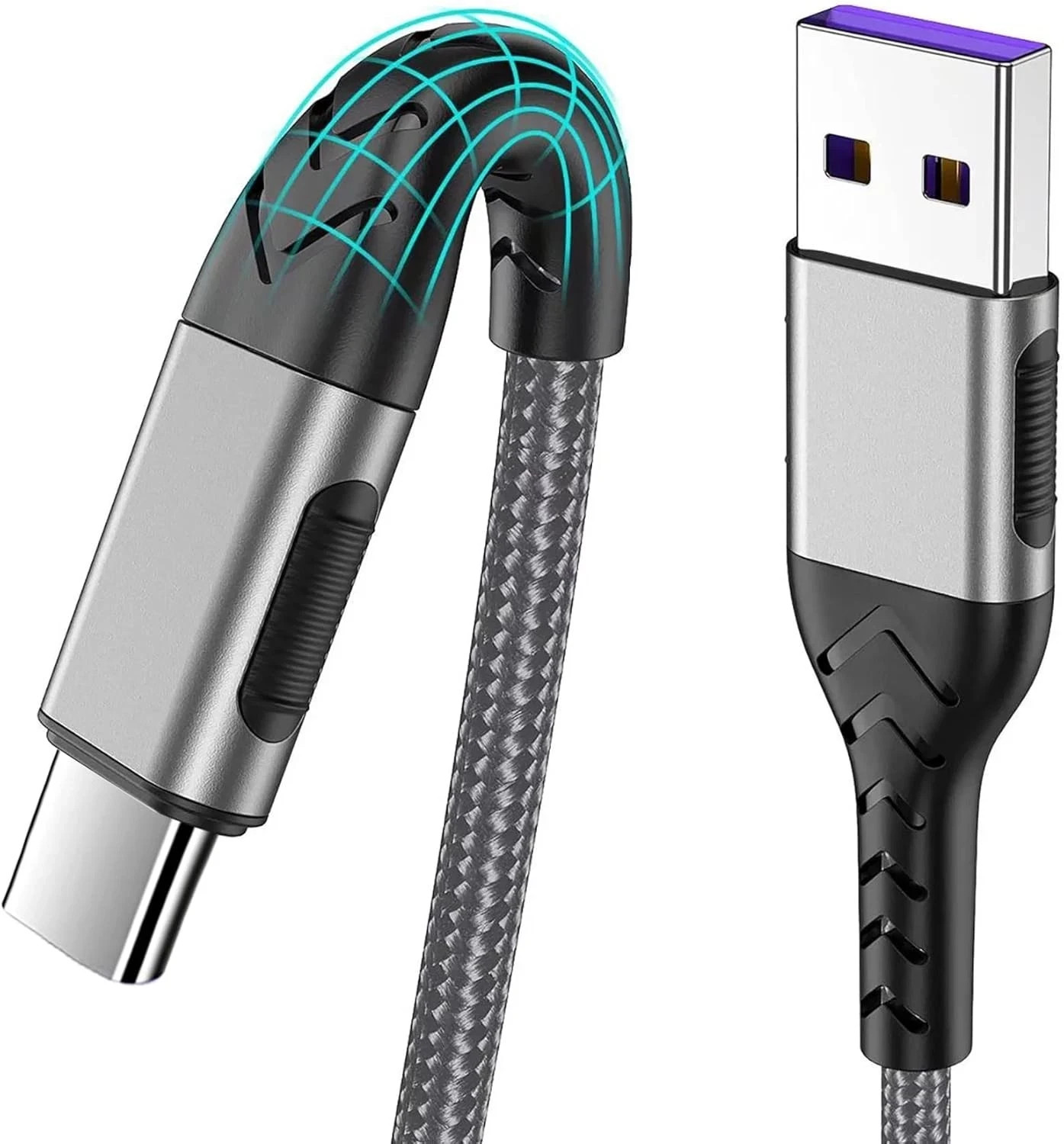 Durcord USB C Cable, Upgarded 2Pack 10ft Fast Type C 10ft, Silver 