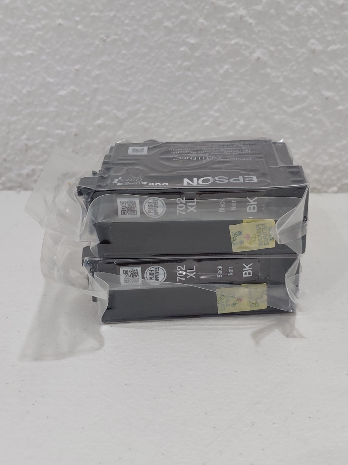 2 Genuine Epson 702XL Black - T702XL120 DURABrite Ink Cartridge OEM