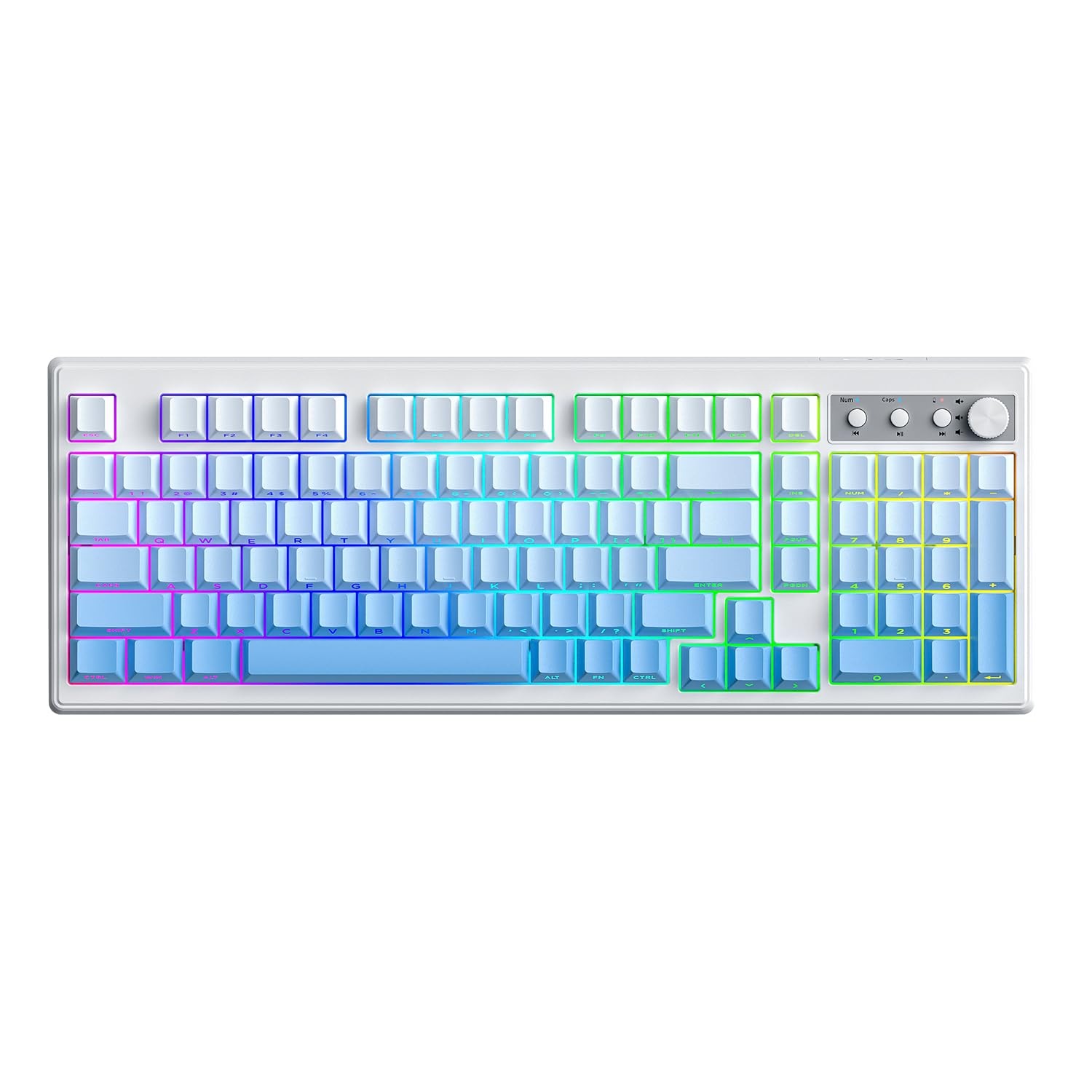 K100 99 Keys Gaming Membrane Wireless Keyboard TriMode RGB Gradient Blue