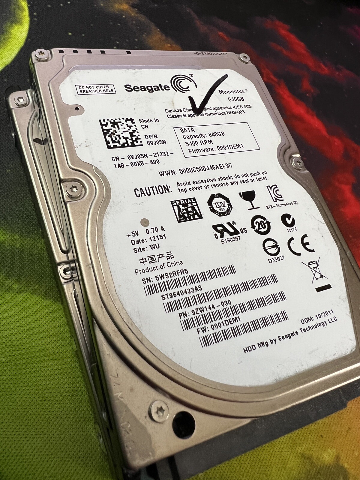 Lot of QTY 2 640gb 2.5” Laptop Sata Replacement Hard Drives Working AS IS